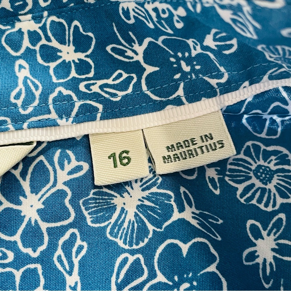 Orvis Women’s Blue Floral Print Long Sleeve Button Down Top Shirt Size 16 NWOT - Picture 13 of 14